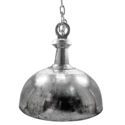 Casa Padrino Hängeleuchte Silber Ø 70 x H. 71 cm - Große Aluminium Kuppelleuchte