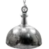 Casa Padrino Hängeleuchte Silber Ø 50 x H. 50 cm - Aluminium Kuppelleuchte