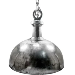 Casa Padrino Hängeleuchte Silber Ø 50 x H. 50 cm - Aluminium Kuppelleuchte