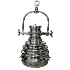 Casa Padrino Hängeleuchte Silber Ø 46 x H. 82 cm - Verchromte Schiffsleuchte im Studio Look