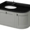 Casa Padrino Hänge-Waschschrank / Waschtisch mit Granitplatte Schublade und Tür 98 x 55 x H. 59 cm
