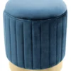 Casa Padrino Hocker Blau / Messing Ø 40 x H. 45 cm - Luxus Sitzhocker