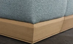Casa Padrino Hocker Hellblau / Naturfarben 60 x 60 x H. 46 cm - Moderner Wohnzimmer Sitzhocker - Fußhocker - Wohnzimmer Möbel