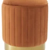 Casa Padrino Hocker Orange / Messing Ø 40 x H. 45 cm - Luxus Sitzhocker