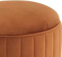 Casa Padrino Hocker Orange / Messing Ø 40 x H. 45 cm - Luxus Sitzhocker