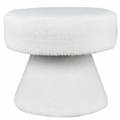 Casa Padrino Hocker Weiß Ø 52 x H. 46 cm - Runder Wohnzimmer Sitzhocker