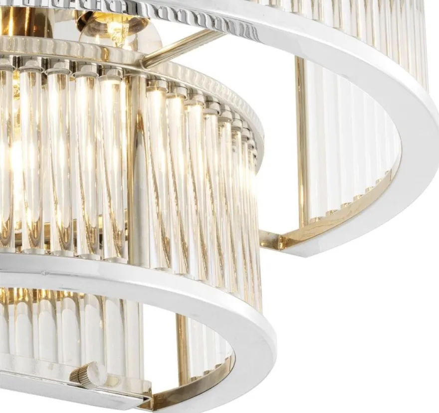 Casa Padrino Hotel Restaurant Wandlampe Silber 35 x 19 x H. 28 cm - Wohnzimmer Wandleuchte
