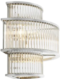 Casa Padrino Hotel Restaurant Wandlampe Silber 35 x 19 x H. 28 cm - Wohnzimmer Wandleuchte