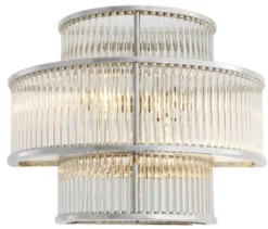 Casa Padrino Hotel Restaurant Wandlampe Silber 35 x 19 x H. 28 cm - Wohnzimmer Wandleuchte