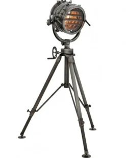 Casa Padrino Industrial Studioleuchte Marine Lampe im Industrie Design - Gunmetal Finish - B 47 cm x H 220 cm