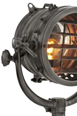 Casa Padrino Industrial Studioleuchte Marine Lampe im Industrie Design - Gunmetal Finish - B 47 cm x H 220 cm