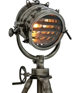 Casa Padrino Industrial Studioleuchte Marine Lampe im Industrie Design - Gunmetal Finish - B 47 cm x H 220 cm