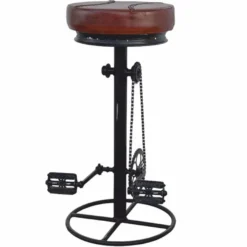 Casa Padrino Industrie Stil Barhocker Schwarz / Braun H. 80 cm - Bar Möbel