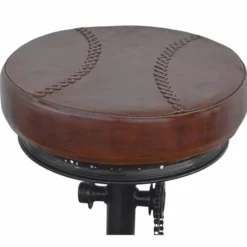 Casa Padrino Industrie Stil Barhocker Schwarz / Braun H. 80 cm - Bar Möbel