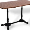 Casa Padrino Industrie Stil Garten Esstisch Dunkelbraun / Schwarz 140 x 80 x H. 76 cm - Rechteckiger Gartentisch mit Massivholz Latten Tischplatte - Industrie Stil Gastronomie & Garten Möbel