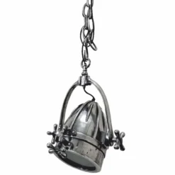 Casa Padrino Industrie Stil Metall Hängeleuchte / Studioleuchte Silber 30 x 26 x H. 39 cm