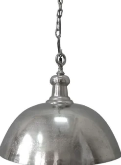 Casa Padrino Industrie Stil Metall Hängeleuchte Silber Ø 50 x H. 42 cm