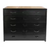 Casa Padrino Industrie Stil Schubladenkommode Schwarz / Braun 100 x 45 x H. 80 cm - Metall Kommode mit 5 Schubladen
