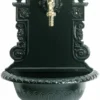 Casa Padrino Jugendstil Aluminium Wandbrunnen mit Wasserhahn Grün 30 x 34 x H. 85 cm - Barock & Jugendstil Gartendeko