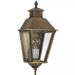 Casa Padrino Jugendstil Außenwandleuchte 22 x 15 x H. 50 cm - Bronze - Nostalgische Wetterfeste Außenleuchte