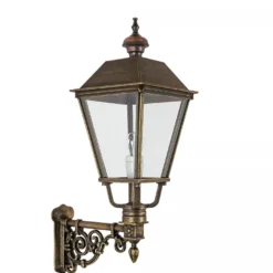 Casa Padrino Jugendstil Außenwandleuchte 24 x 43 x H. 78 cm - Bronze - Nostalgische Wetterfeste Außenleuchte