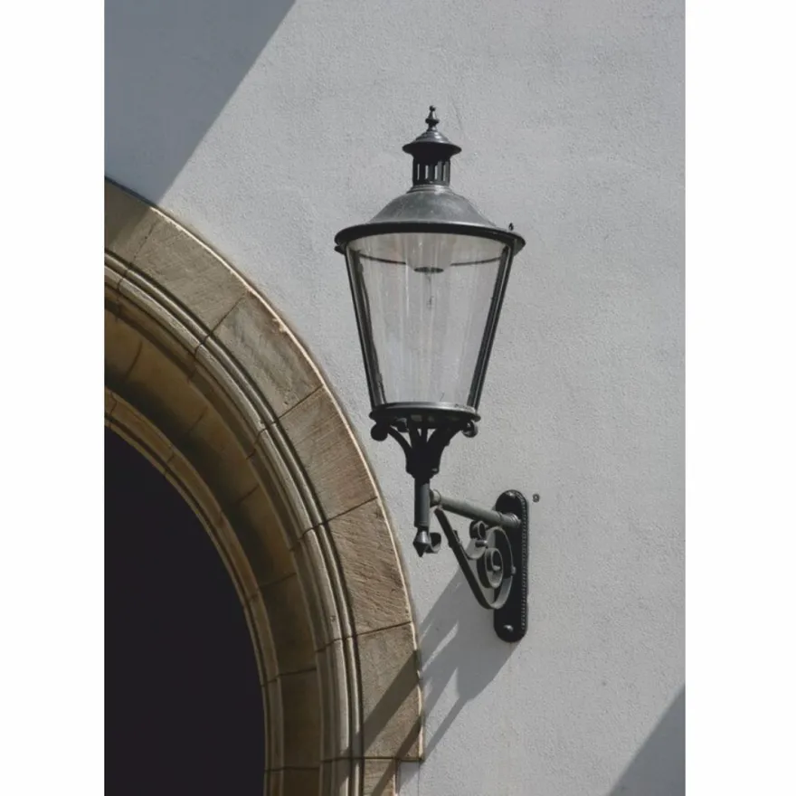 Casa Padrino Jugendstil Außenwandleuchte Grau H. 131,5 cm - Außenbeleuchtung