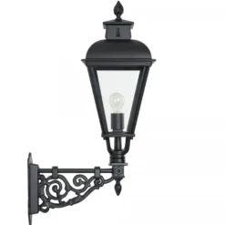 Casa Padrino Jugendstil Außenwandleuchte 26 x 47 x H. 90 cm - Schwarz - Nostalgische Wetterfeste Außenleuchte