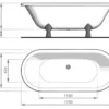 Casa Padrino Jugendstil Badewanne Weiß / Silber 170 cm - Freistehende Retro Stil Badewanne