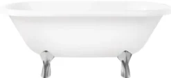Casa Padrino Jugendstil Badewanne Weiß / Silber 170 cm - Freistehende Retro Stil Badewanne
