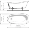 Casa Padrino Jugendstil Badewanne Rosa / Weiß / Silber 168 cm - Freistehende Retro Stil Badewanne