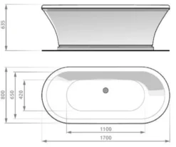 Casa Padrino Jugendstil Badewanne Beige / Weiß 170 cm - Freistehende Retro Stil Badewanne