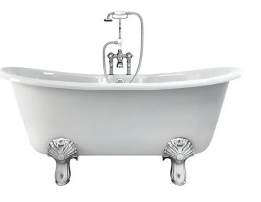 Casa Padrino Jugendstil Badewanne Naturstein freistehend 1700mm BCha Weiß - Freistehende Retro Antik Badewanne