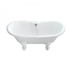 Casa Padrino Jugendstil Badewanne Naturstein freistehend 1700mm BCha Weiß - Freistehende Retro Antik Badewanne
