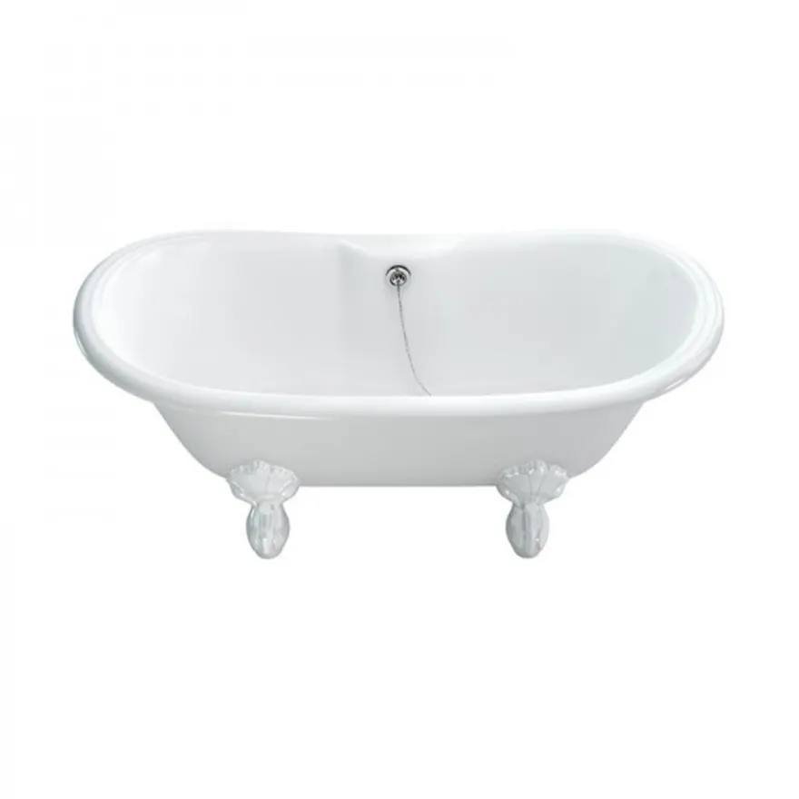 Casa Padrino Jugendstil Badewanne Naturstein freistehend 1700mm BCha Weiß - Freistehende Retro Antik Badewanne