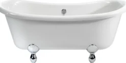 Casa Padrino Jugendstil Badewanne freistehend 1640mm BBat Weiß - Freistehende Retro Antik Badewanne