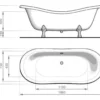 Casa Padrino Jugendstil Badewanne Rosa / Weiß / Silber 188 cm - Freistehende Retro Stil Badewanne