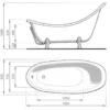 Casa Padrino Jugendstil Badewanne Weiß / Gold 180 cm - Freistehende Retro Stil Badewanne