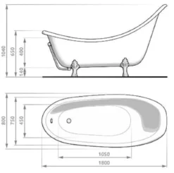 Casa Padrino Jugendstil Badewanne Lila / Weiß / Gold 180 cm - Freistehende Retro Stil Badewanne