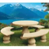 Casa Padrino Jugendstil Beton Gartenmöbel Set Beige - Beton Garten Möbel - Jugendstil Garten Möbel - Made in Italy