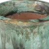 Casa Padrino Jugendstil Blumentopf Opal Grün Ø 46 x H. 60 cm - Handgefertigter runder Terracotta Pflanzentopf - Garten & Terrassen Deko Accessoires