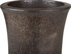Casa Padrino Jugendstil Blumentopf Schwarz / Bronze Ø 43 x H. 87 cm - Handgefertigter runder Terracotta Pflanzentopf - Garten & Terrassen Deko Accessoires