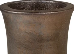 Casa Padrino Jugendstil Blumentopf Bronzefarben Ø 43 x H. 87 cm - Handgefertigter runder Terracotta Pflanzentopf - Garten & Terrassen Deko Accessoires
