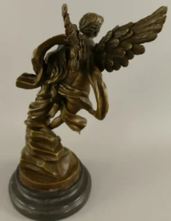 Casa Padrino Jugendstil Bronze Deko Figur Armor & Psyche Bronze / Schwarz H. 31 cm