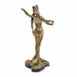 Casa Padrino Jugendstil Bronze Deko Skulptur Dame H. 59 cm