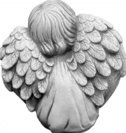 Casa Padrino Jugendstil Deko Skulptur Engel mit Teelichthalter Grau 14 x 8 x H. 22 cm - Elegante Deko Stein Figur - Wohnzimmer Deko - Garten Deko - Barock & Jugendstil Deko Accessoires