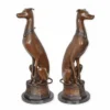 Casa Padrino Jugendstil Deko Bronze Skulpturen Set Windhunde H. 75 cm - Bronze Figuren