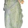 Casa Padrino Jugendstil Deko Marmor Skulptur Dame Grün / Weiß / Orange H. 150 cm