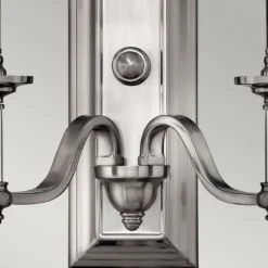 Casa Padrino Jugendstil Doppel Wandleuchte Silber / Weiß 39,4 x 17,1 x H. 40 cm - Elegante Hotel & Restaurant Wandlampe - Barock & Jugendstil Wandleuchten