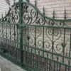 Casa Padrino Jugendstil Einfahrtstor Grün 336 x H. 206 cm - Doppelflügeltor - Metalltor - Barock & Jugendstil Garten Accessoires