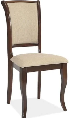 Casa Padrino Jugendstil Esszimmer Stuhl Creme / Dunkelbraun 44 x 44 x H. 96 cm - Eleganter Massivholz Küchen Stuhl - Barock & Jugendstil Esszimmer Möbel